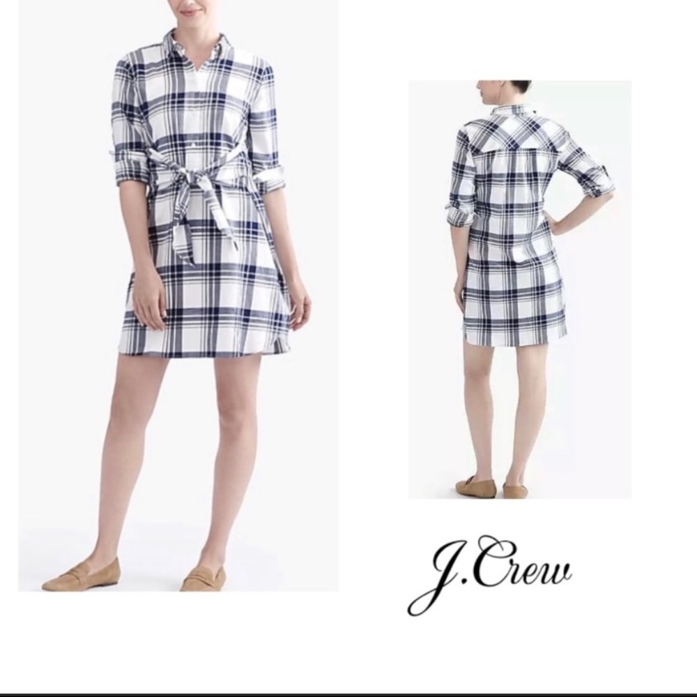 J. Crew Factory plaid shirt dress